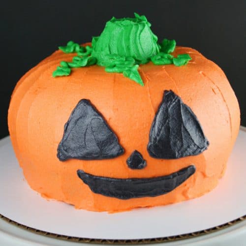 Halloween Pumpkin Cake - Mom Loves Baking