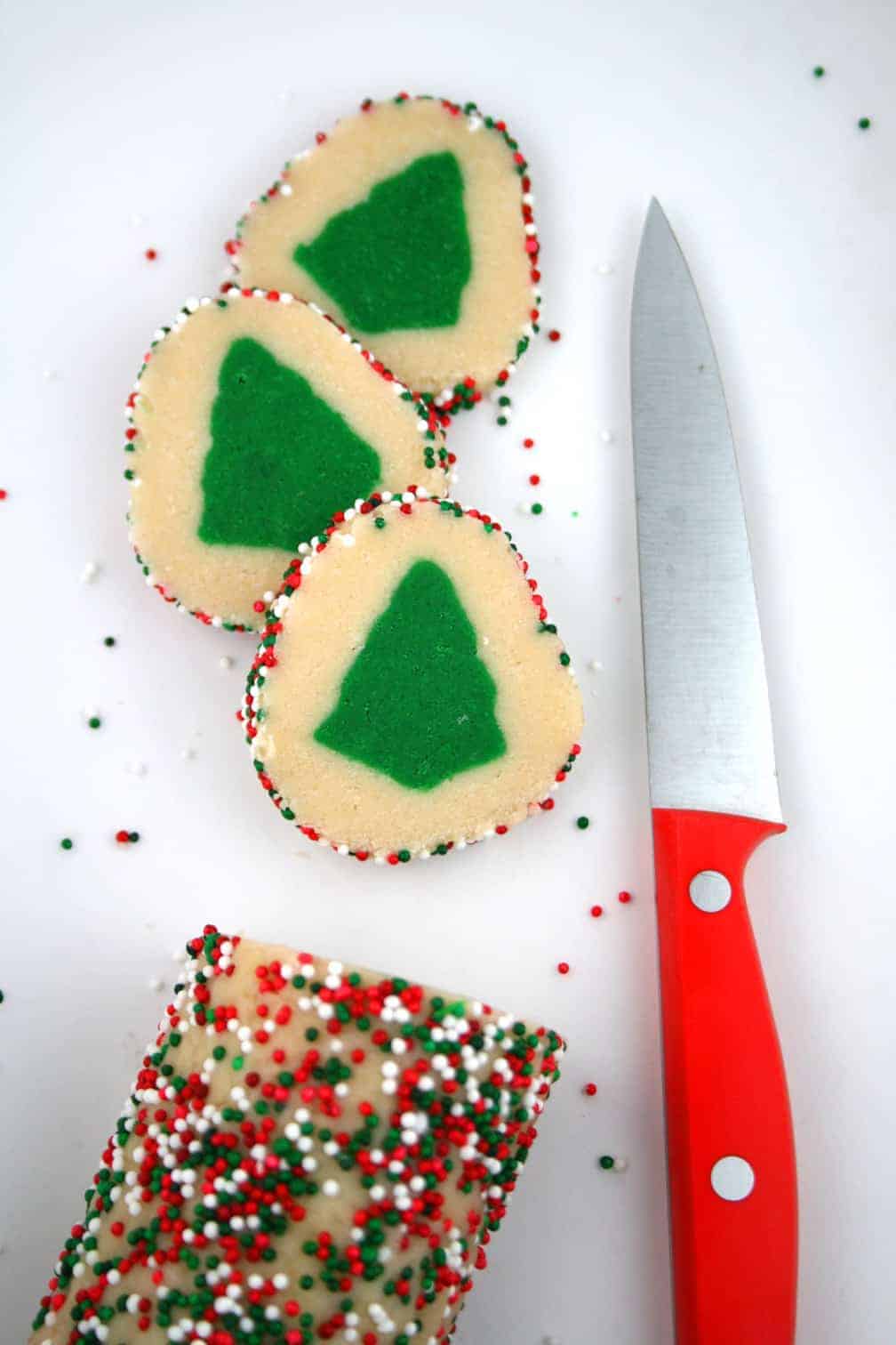 Slice 'n' Bake Christmas Tree Cookies - Mom Loves Baking