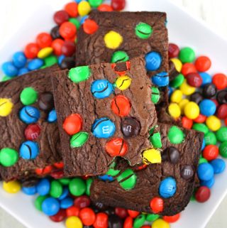 3-Ingredient M&M Brownies - Mom Loves Baking