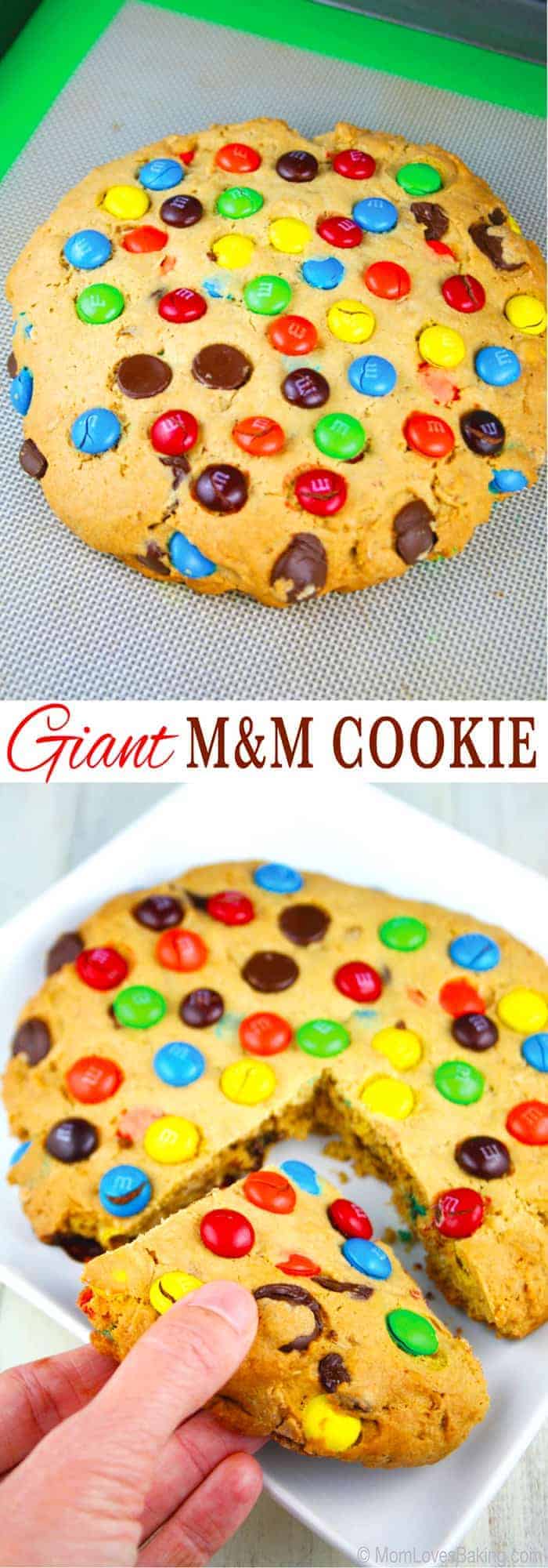 Giant Chocolate Chip M&M Cookies l Beyond Frosting