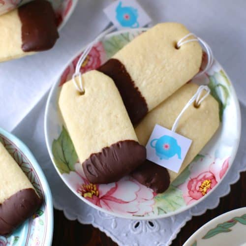 Tea Bag Sugar Cookies Recipe Dipped in Chocolate - Mom Loves Baking