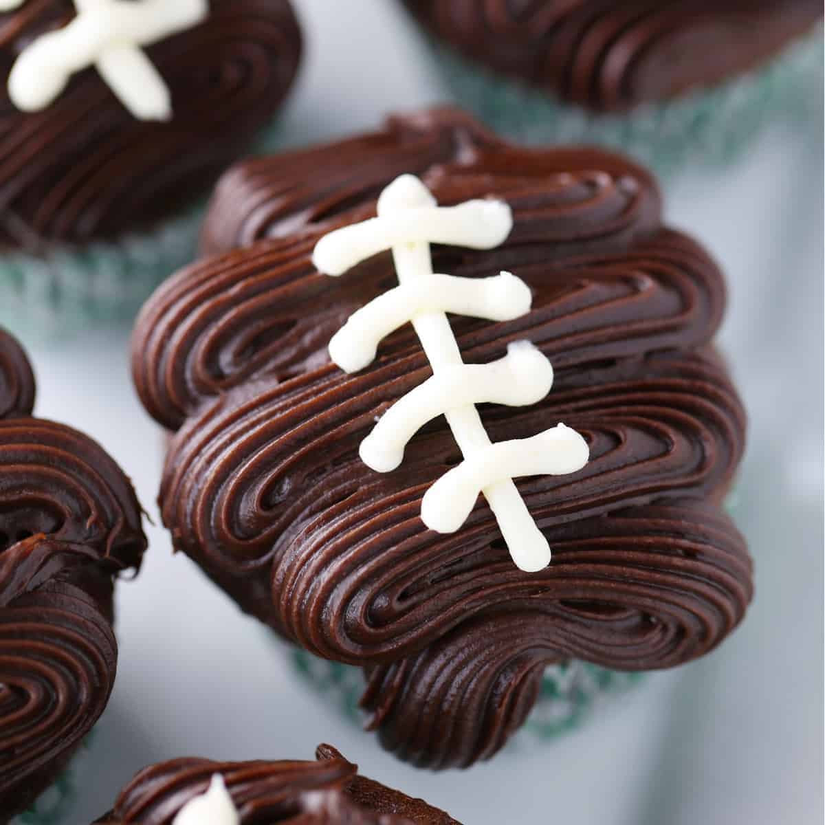 Football Cupcakes - Mom Loves Baking