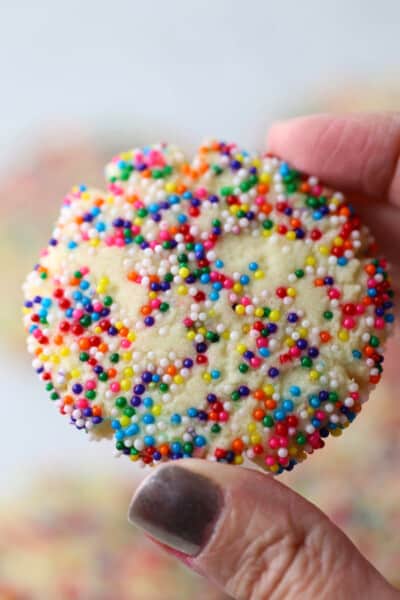 Rainbow Sprinkle Sugar Cookies - Mom Loves Baking