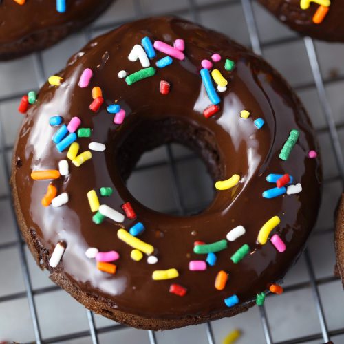 Low Carb Chocolate Frosted Donuts - Mom Loves Baking