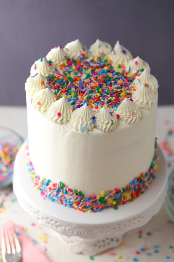 Happy Birthday Polka Dot Cake - Mom Loves Baking