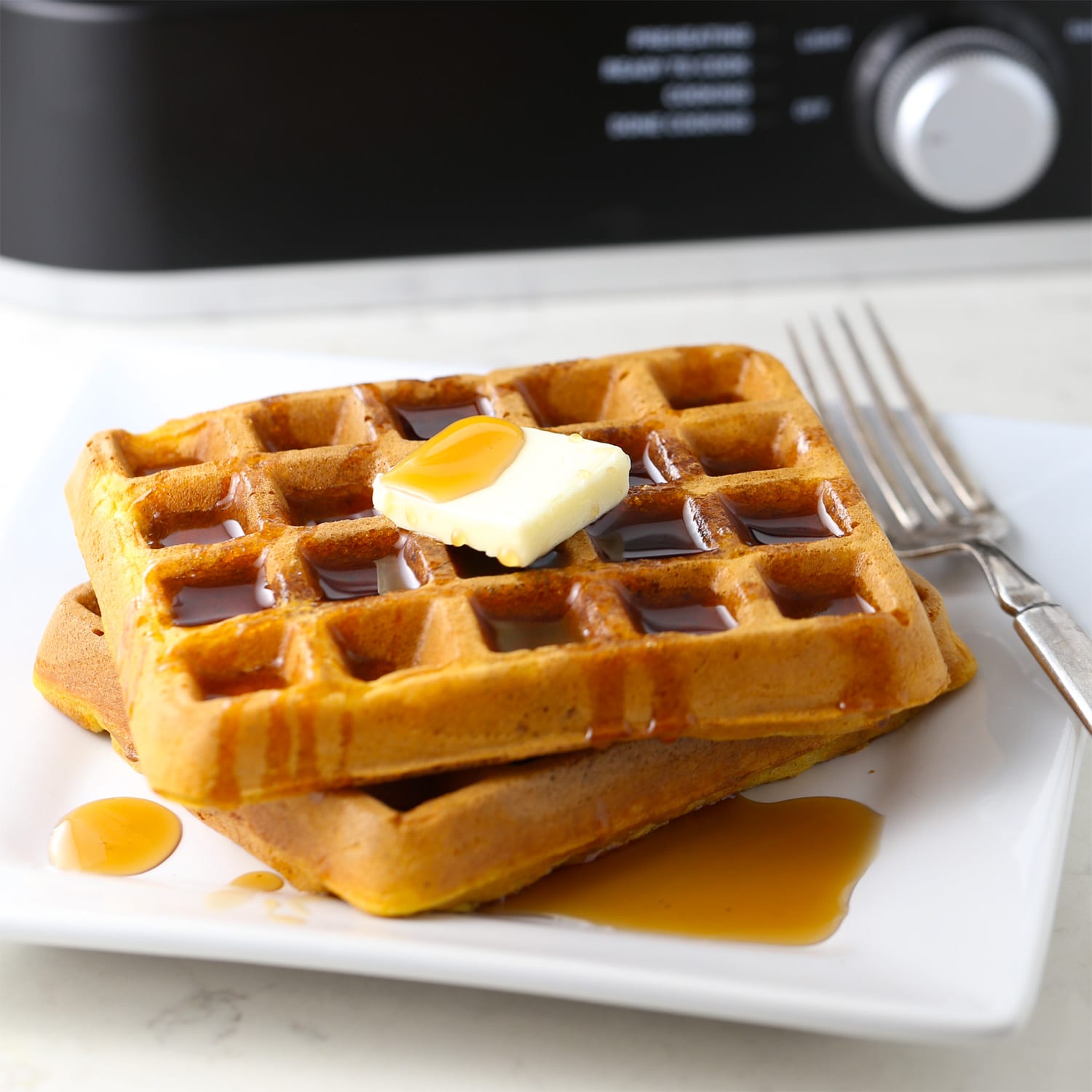 Pumpkin Belgian Waffles - Real Mom Kitchen - Recipes