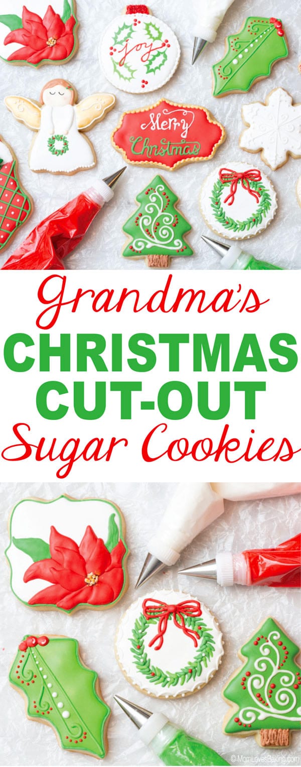 Grandma's Christmas Cutout Sugar Cookies - Mom Loves Baking
