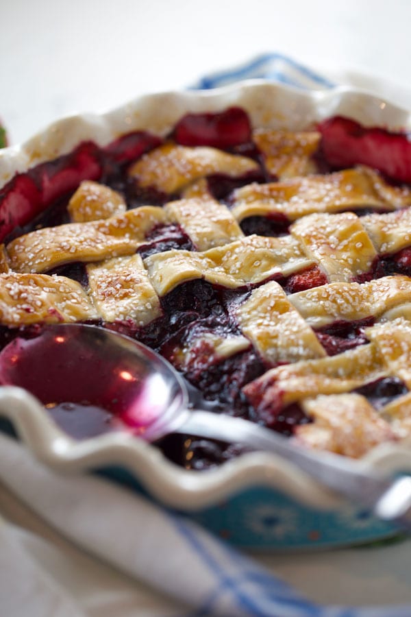 Easy Mixed Berry Cobbler with Lattice Crust - Mom Loves Baking