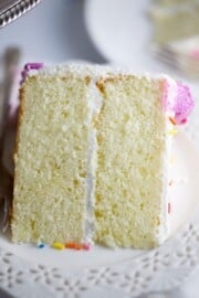 Classic White Cake Made from Scratch - Mom Loves Baking