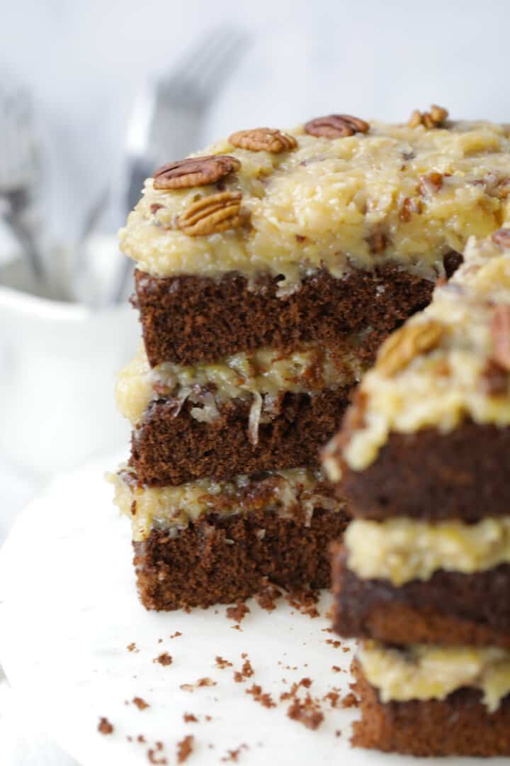 Mom's German Chocolate Cake - Mom Loves Baking