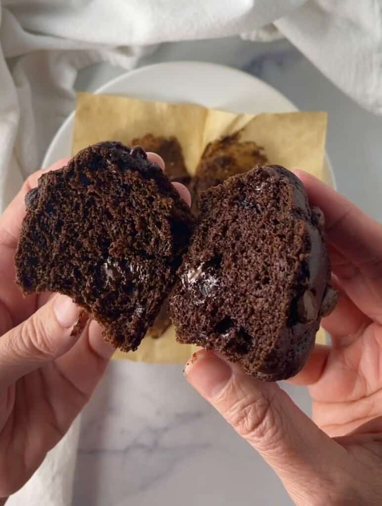 Bakery-Style Double Chocolate Chip Muffin Recipe - Mom Loves Baking