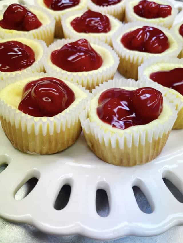 Easy Mini Cheesecakes With Vanilla Wafer Crust Mom Loves Baking   Cropped Cherry Cheesecakes 