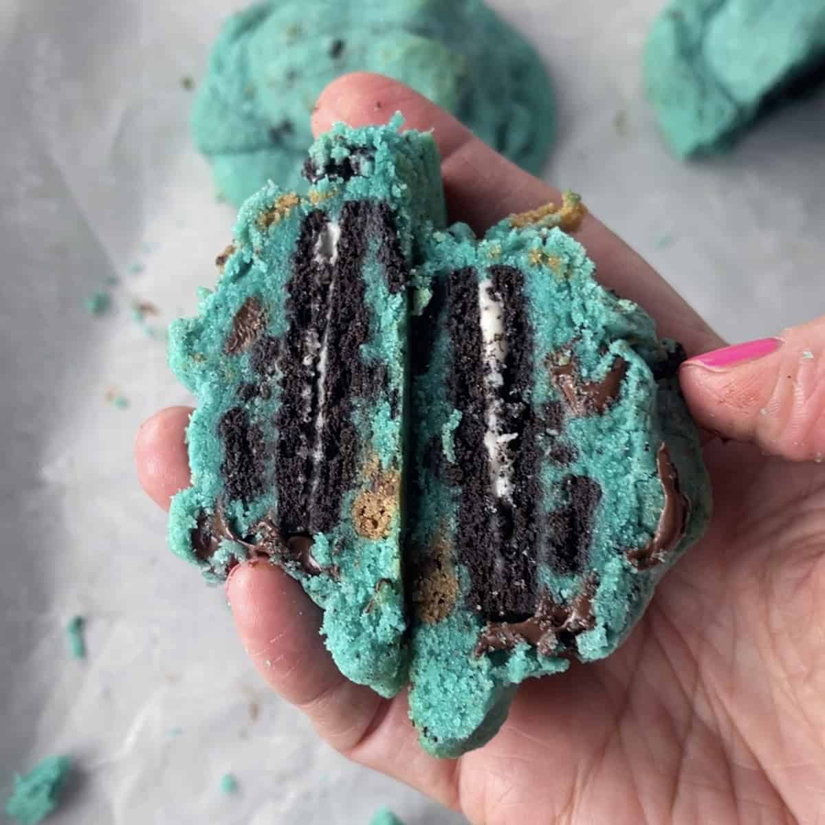 Royal Blue M&M Cookies