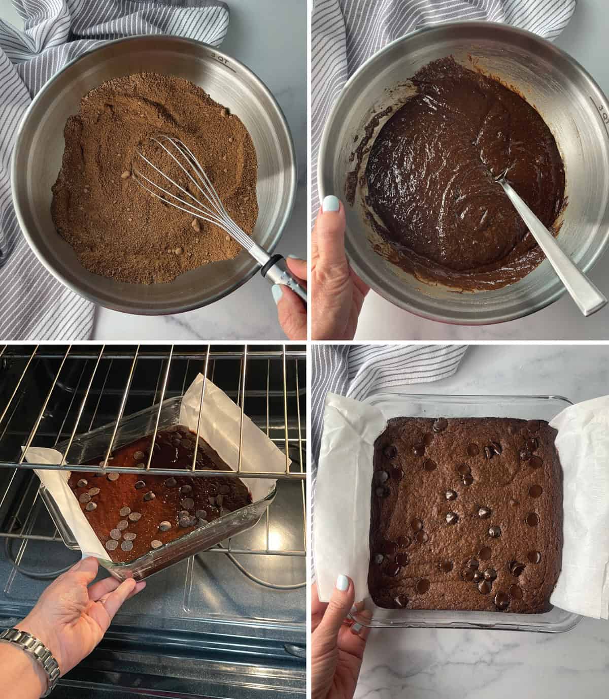 How to make fudgy protein brownies in four steps.