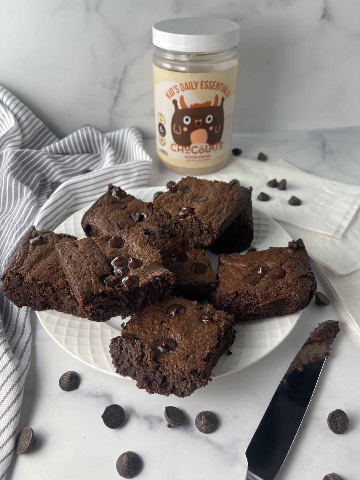 High protein brownies made with Naked Nutrition.