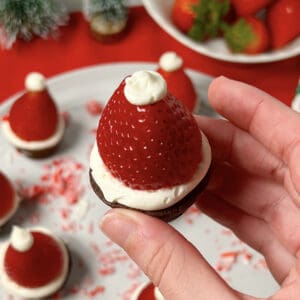 Edible Strawberry Santa hat for the holiday party.