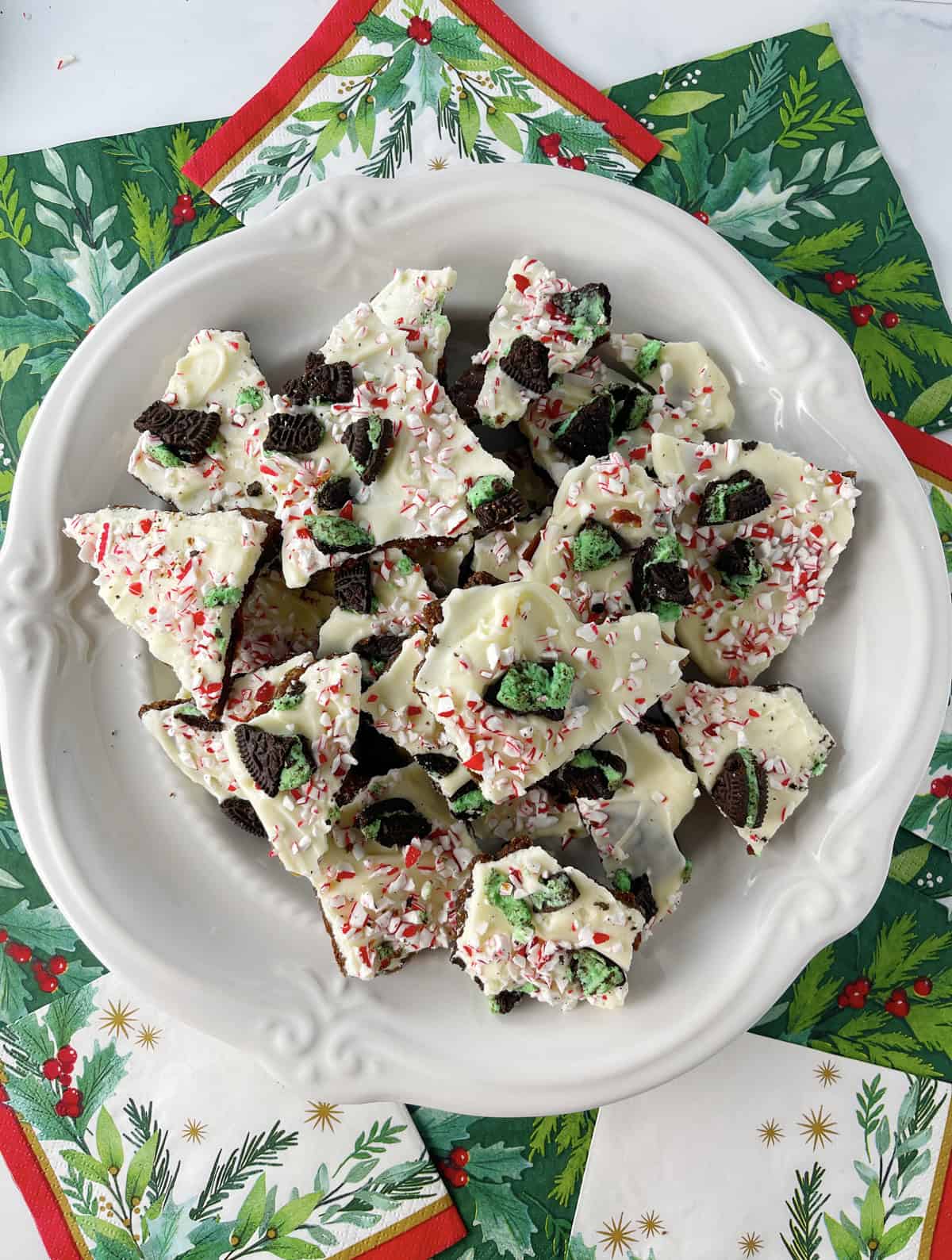 Peppermint bark cracker toffee.