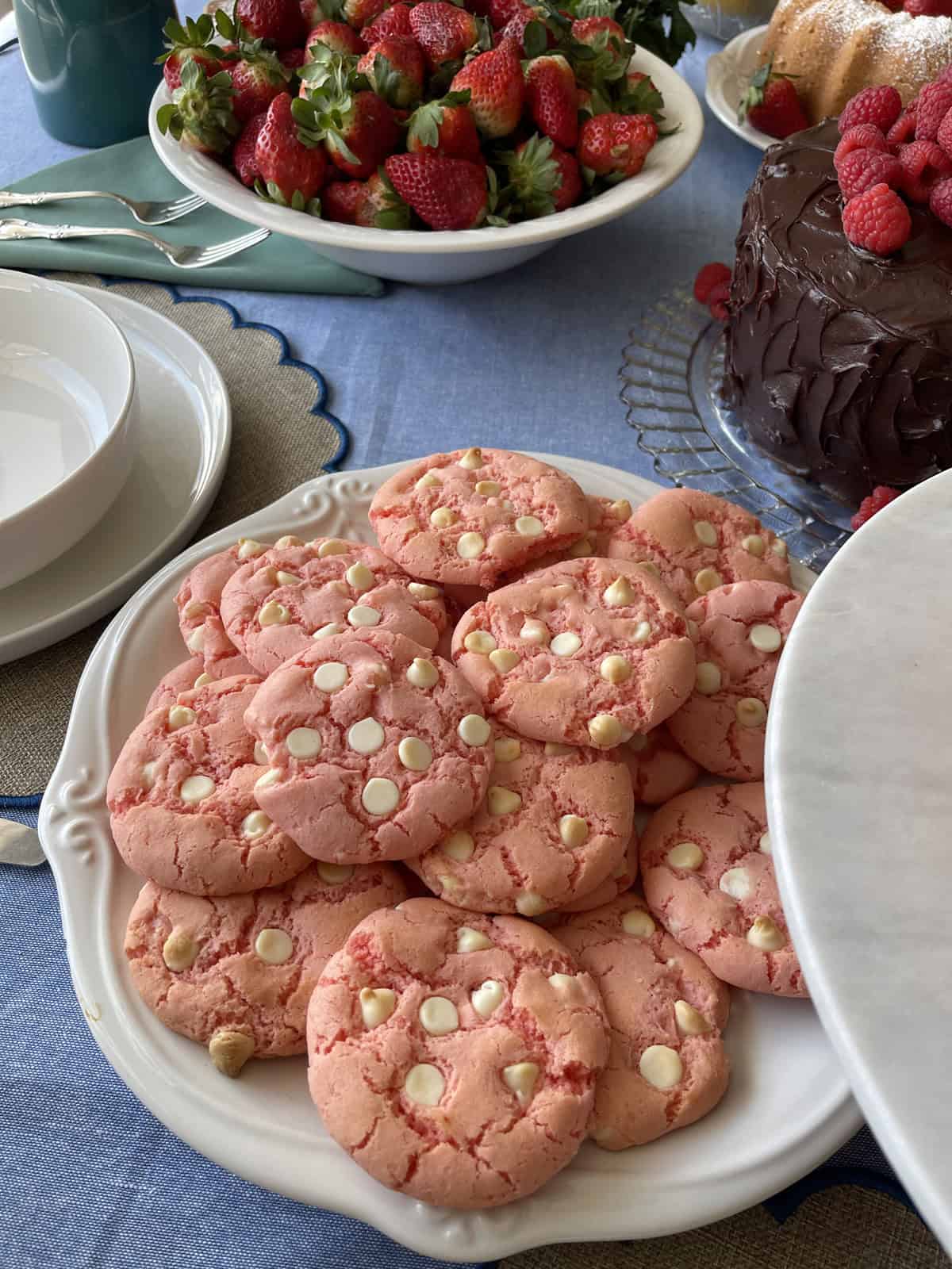 Pink cake mix cookies.